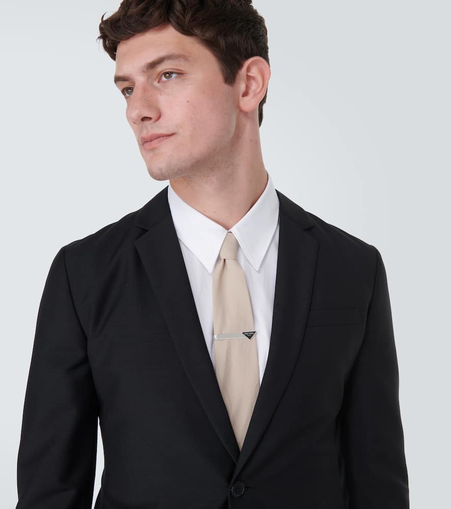 Logo sterling silver tie clip