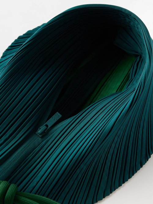 Green Leaf large technical-pleated cross-body bag, Pleats Please Issey  Miyake