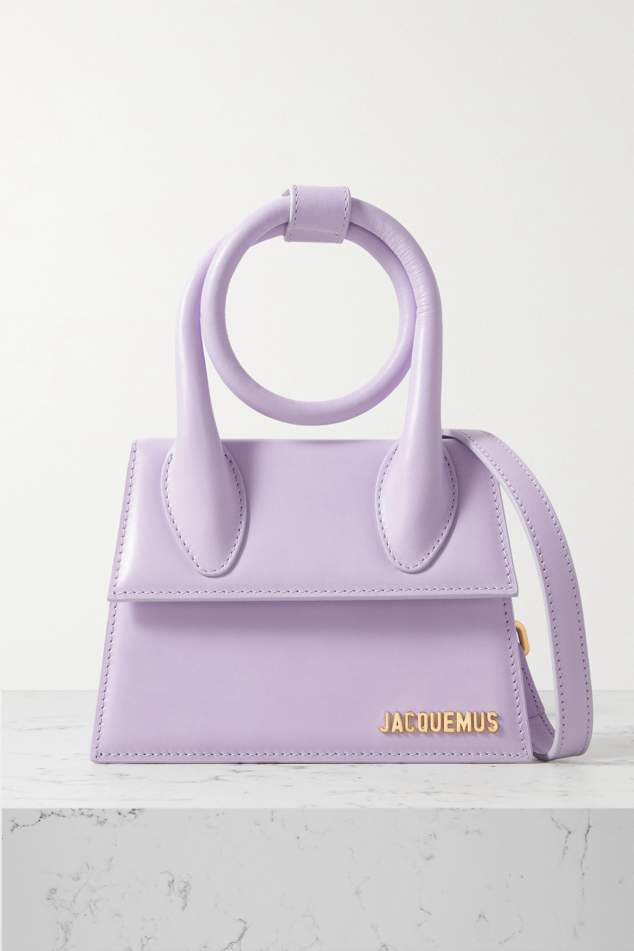 Jacquemus Le Chiquito Noeud Leather Shoulder Bag In Cream ModeSens