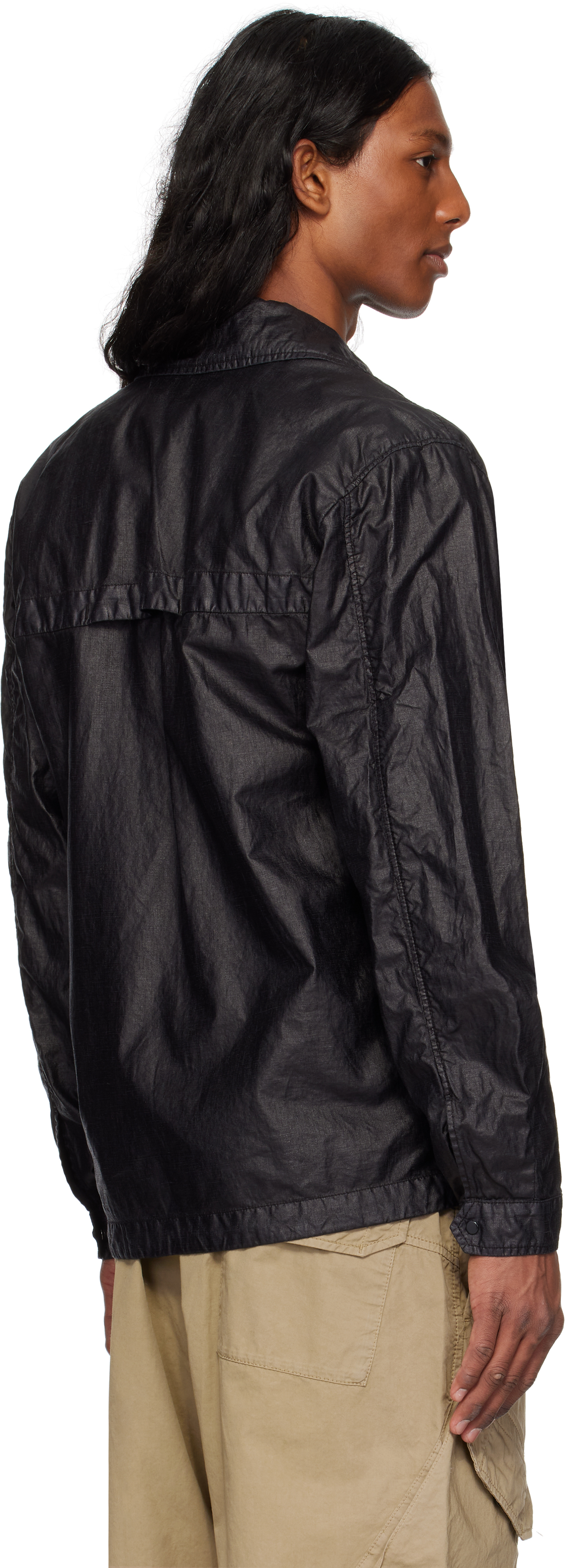 C. P. Company Black Lino Wax Overshirt