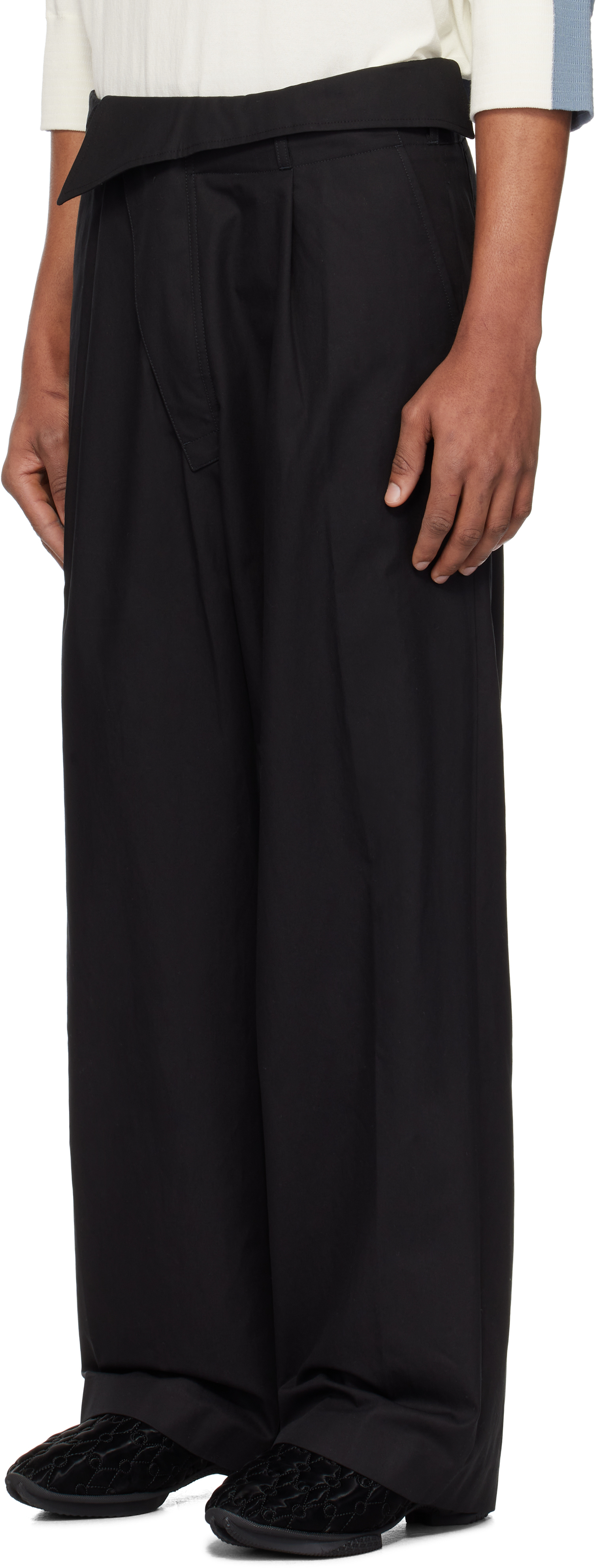 Kiko Kostadinov Black Navin Wide Leg Trousers