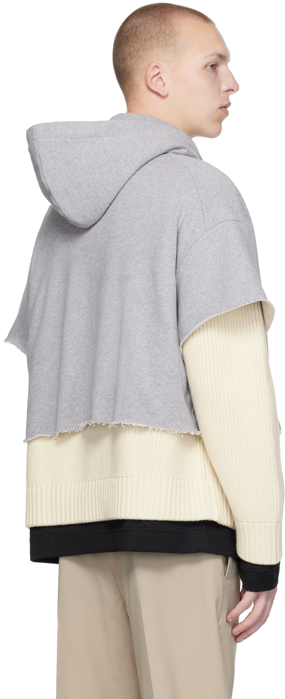Beige layered hoodie