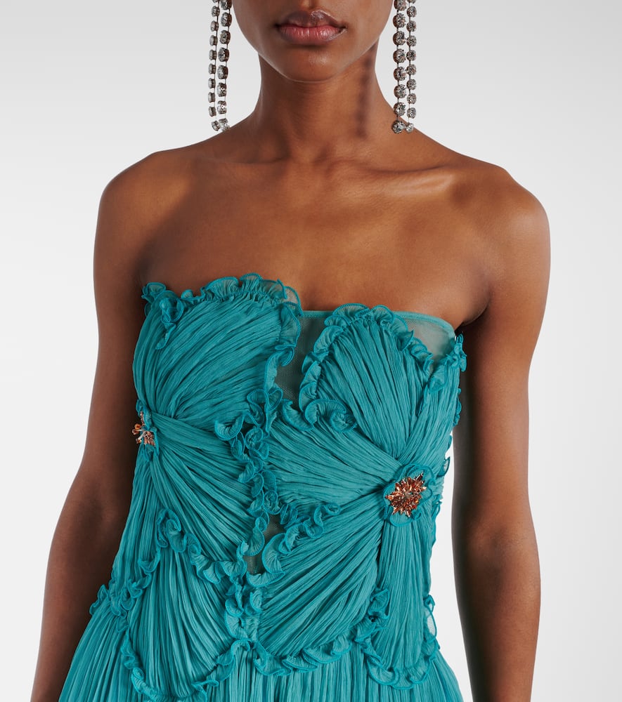 Adamaris crystal-embellished strapless gown