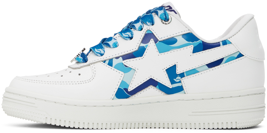 BAPE White & Blue STA Icon ABC Camo Sneakers