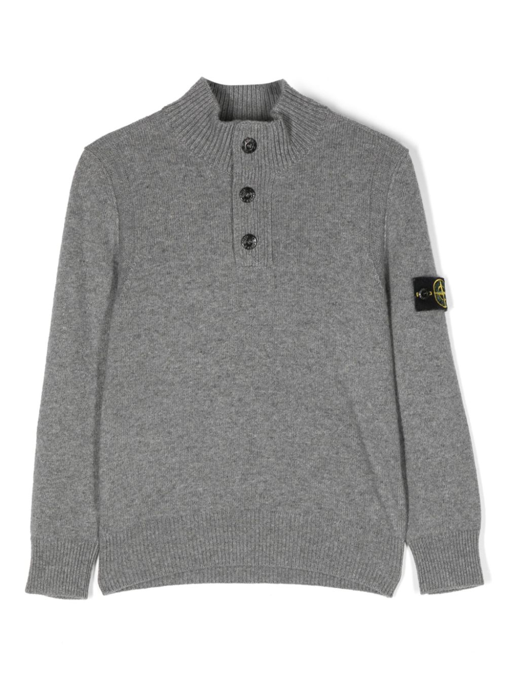 스톤아일랜드 Compass logo-patch knitted jumper - Grey 7916514Z1