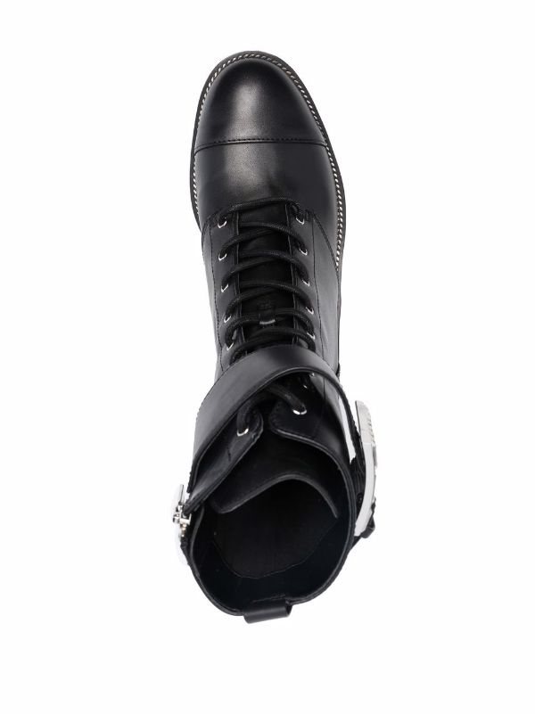 345 MICHAEL Kors TATUM BOOT  Laceup and zipper Mid Calf boots with big  logo 17402  PicClick UK
