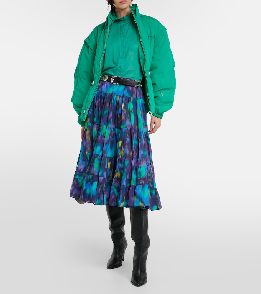 Elfa printed cotton midi skirt