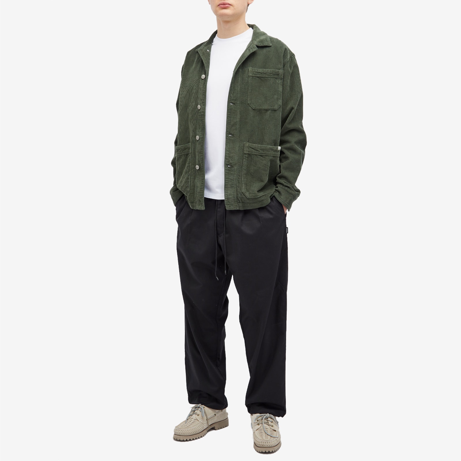 Foret Men's Rowan Corduroy Overshirt in Dark Moss F4267-DKM