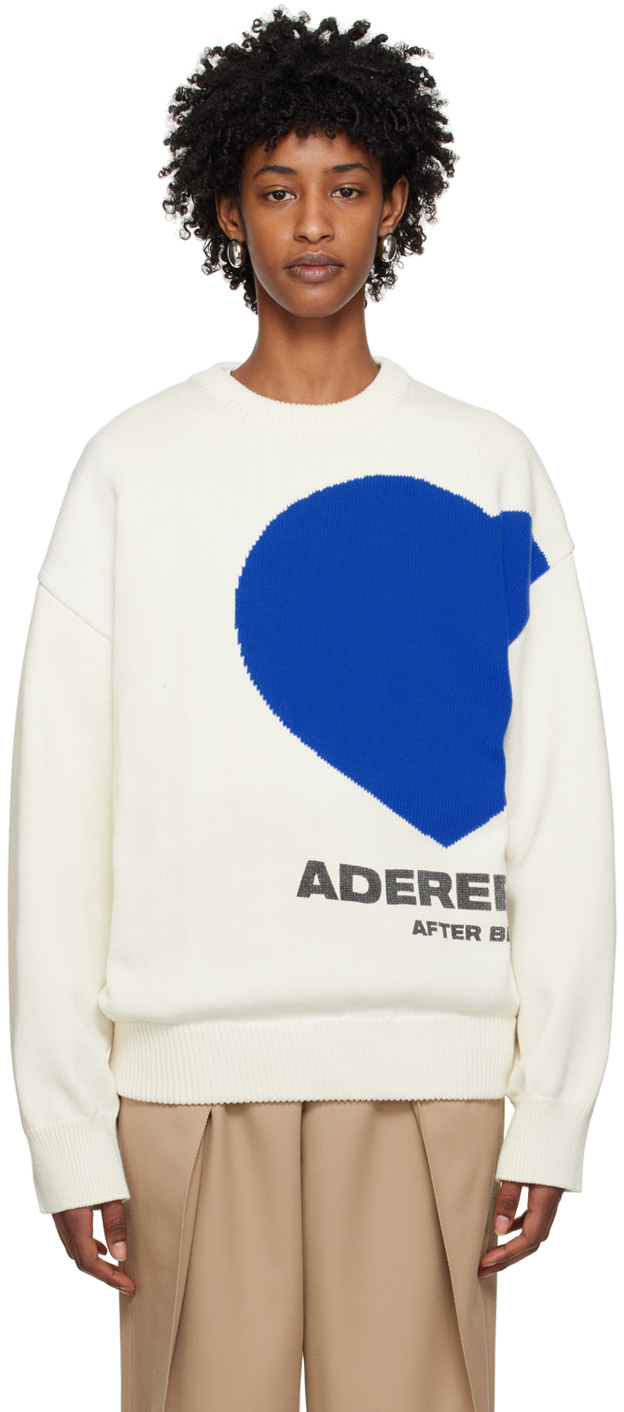 Ader Error white twin heart sweater - Realry: A global