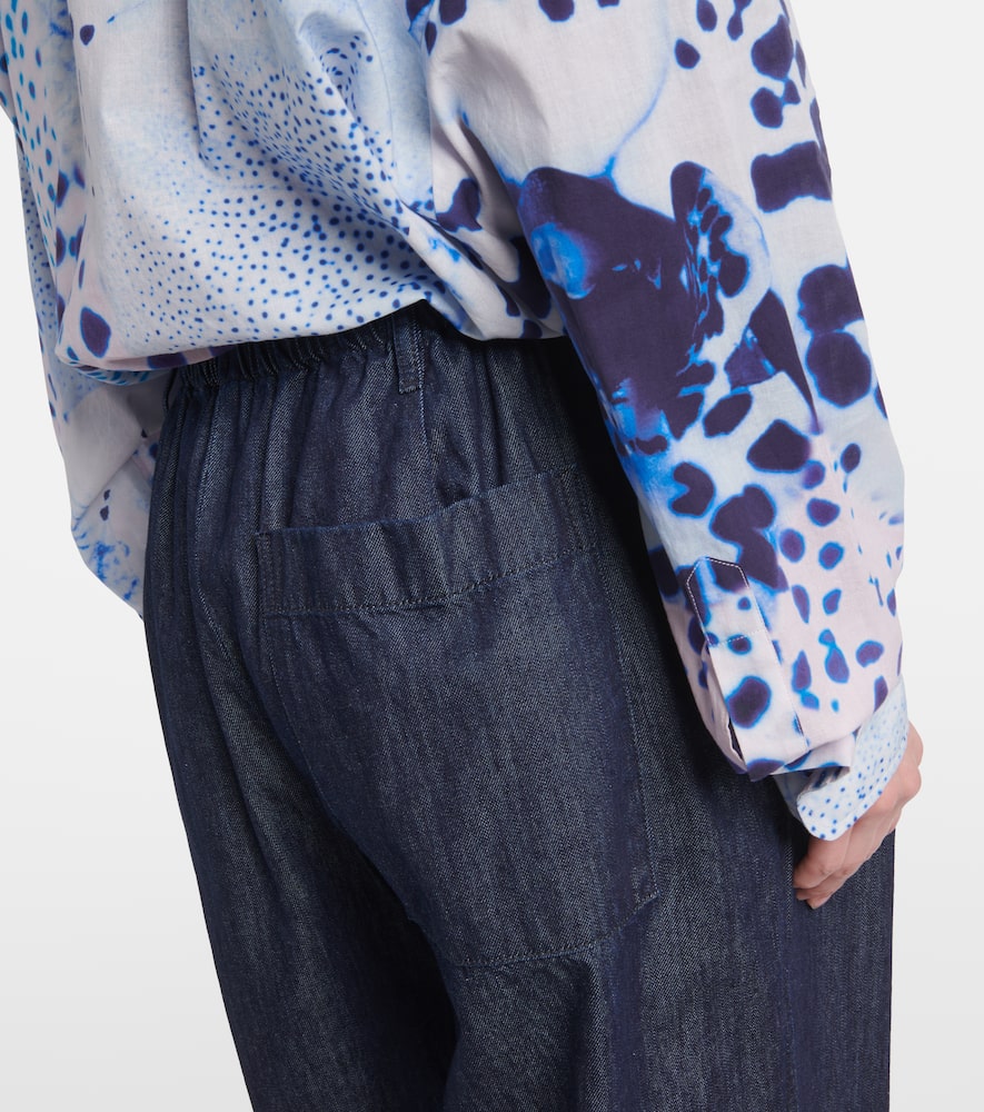 Denim straight pants