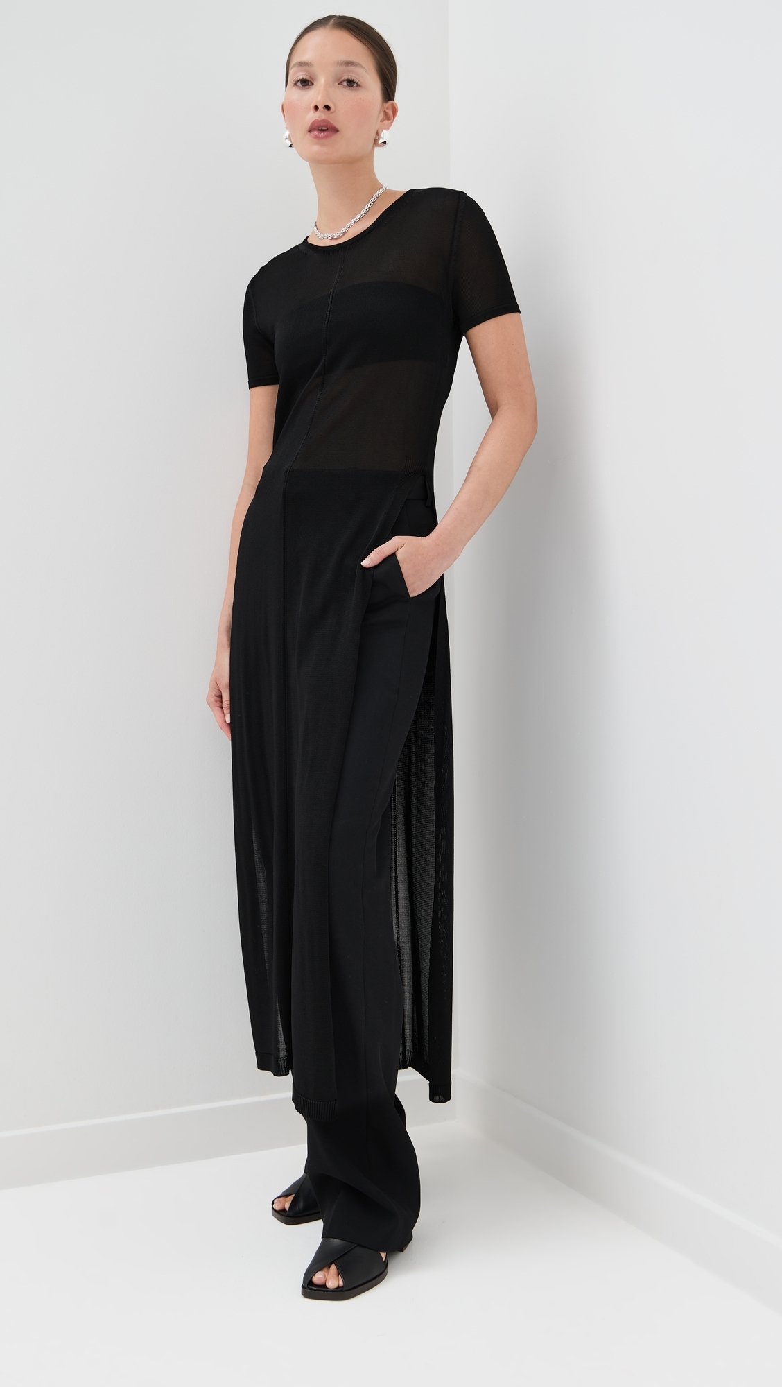 Lemaire Column Dress With Slits Black