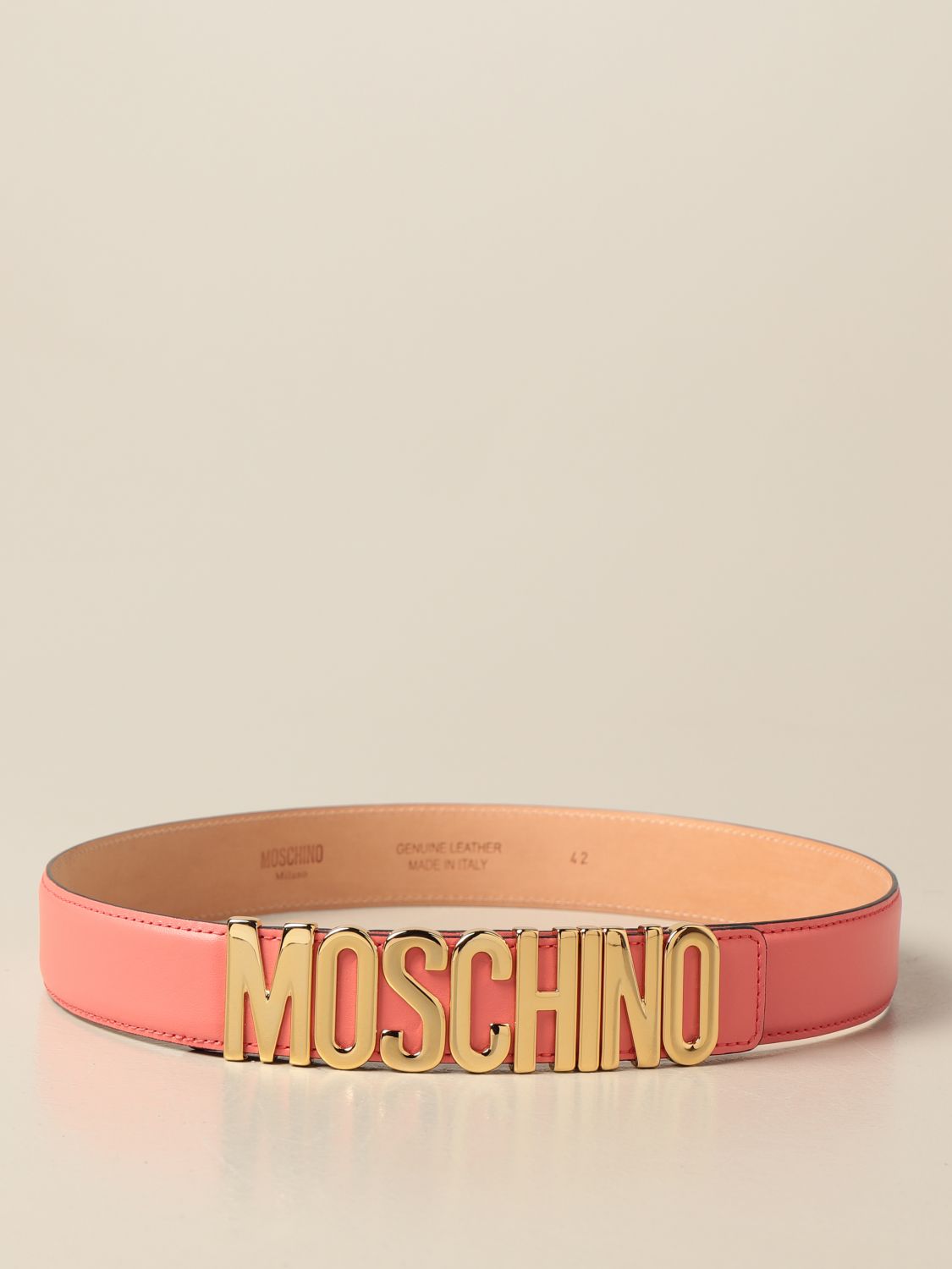 2022新生活 MOSCHINO モスキーノ ロゴベルト ピンク | tatihome.com