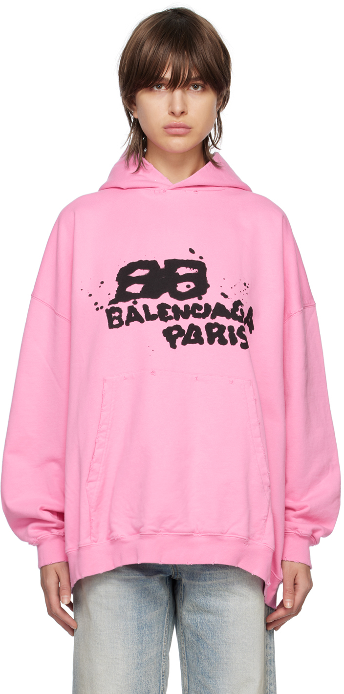 Pink Balenciaga 'New York' Hoodie