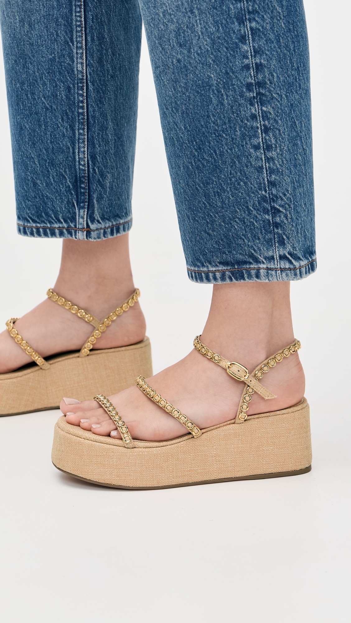 Gio Milanina Flatform Sandals Beige