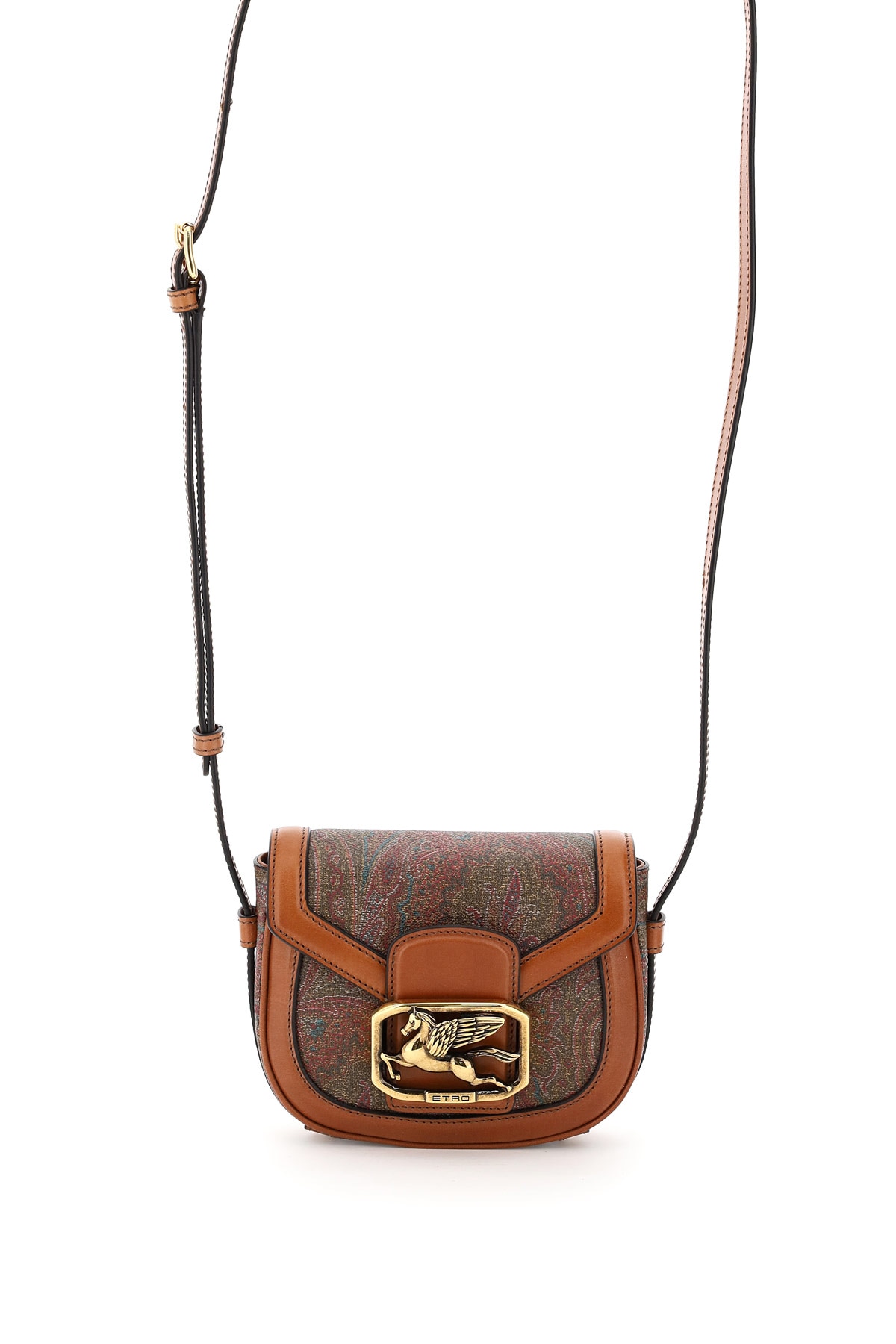 ETRO Pegaso Paisley Shoulder Bag Red,Brown