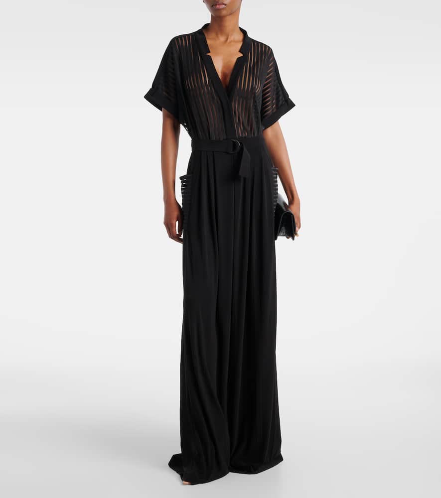 Geralyn striped semi-sheer jumpsuit