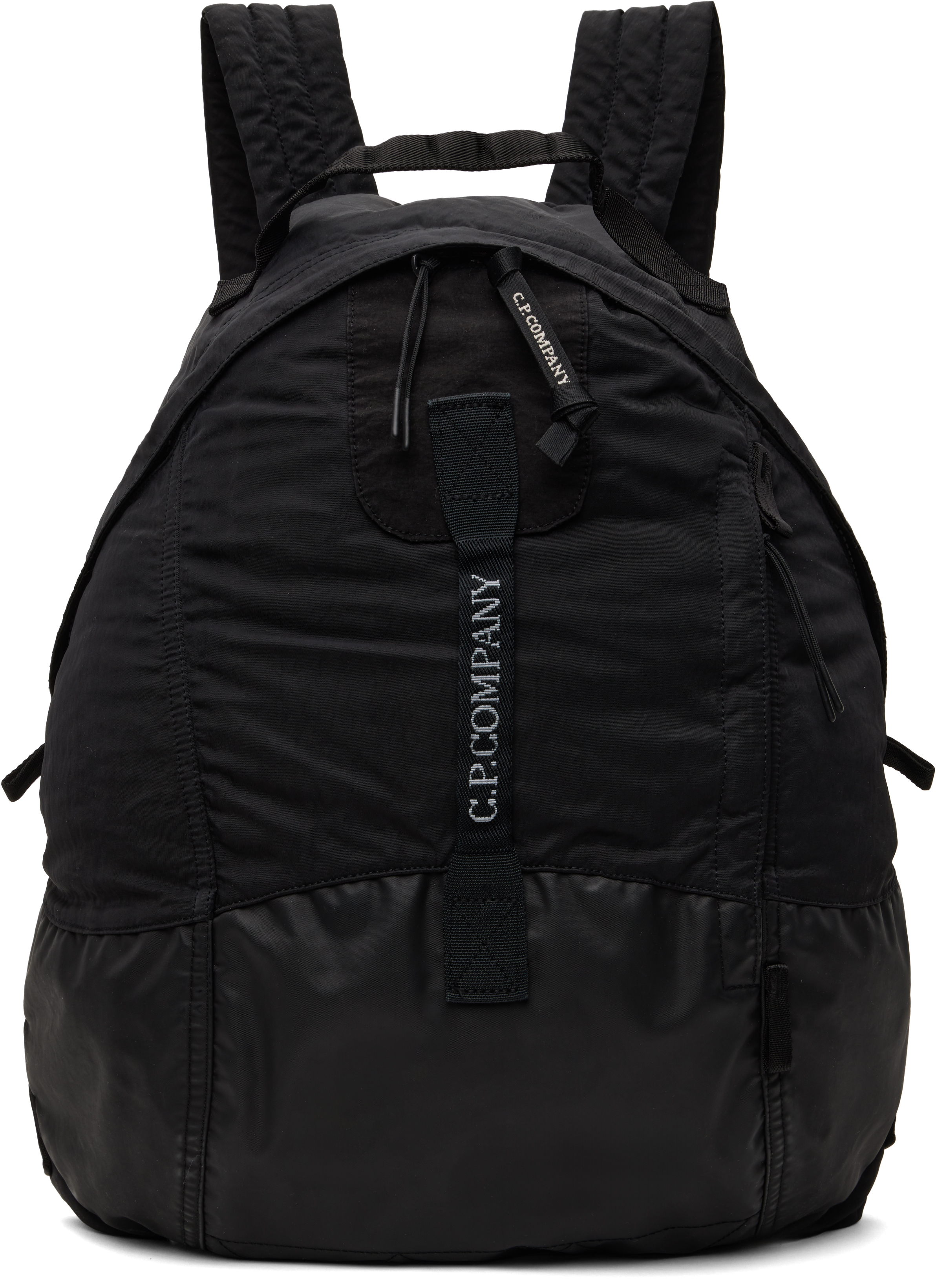C. P. Company Black Nylon B Rounded Backpack