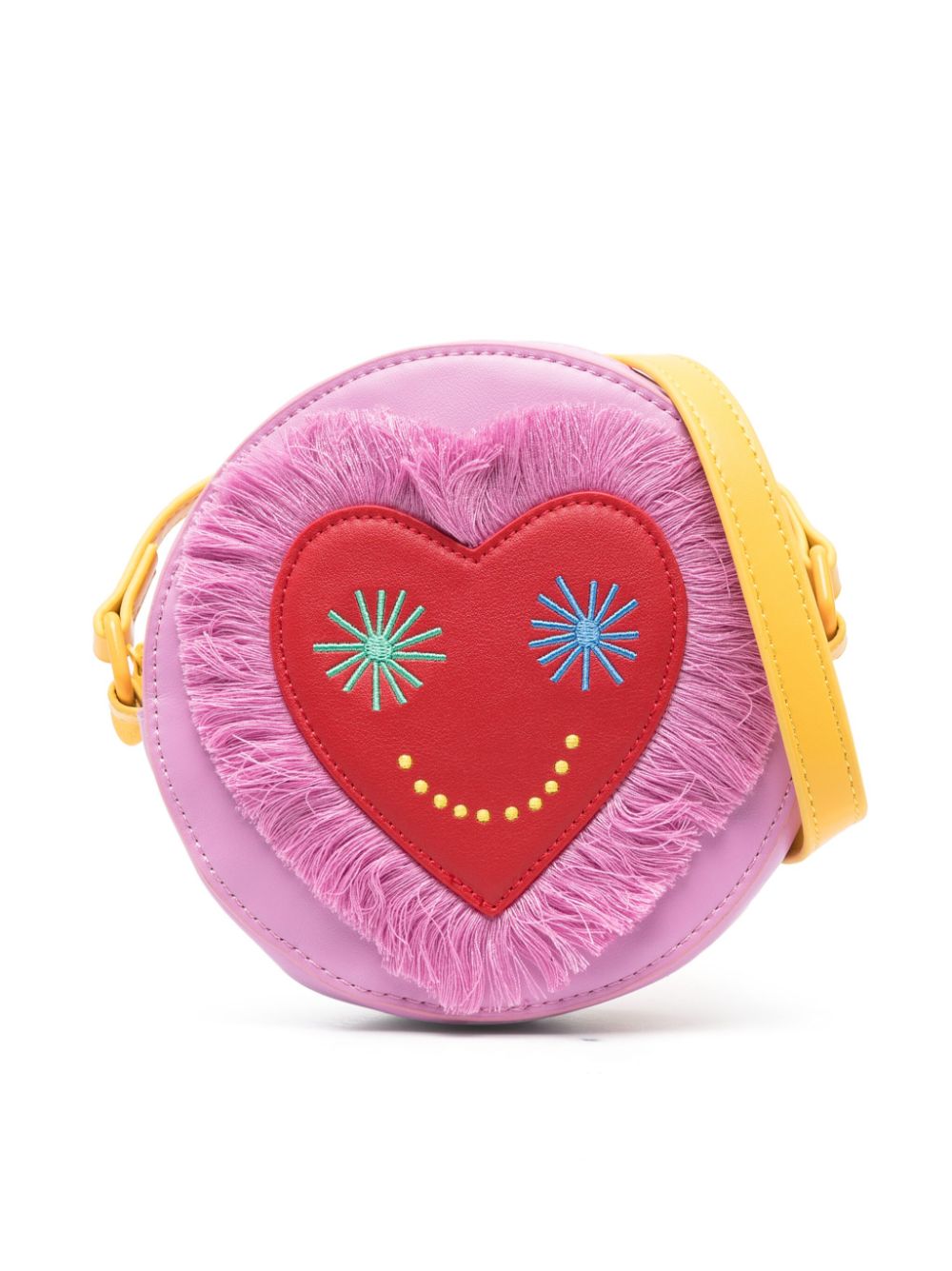 Stella McCartney Kids heart-patch circular crossbody bag - Pink TT0C68Z0699