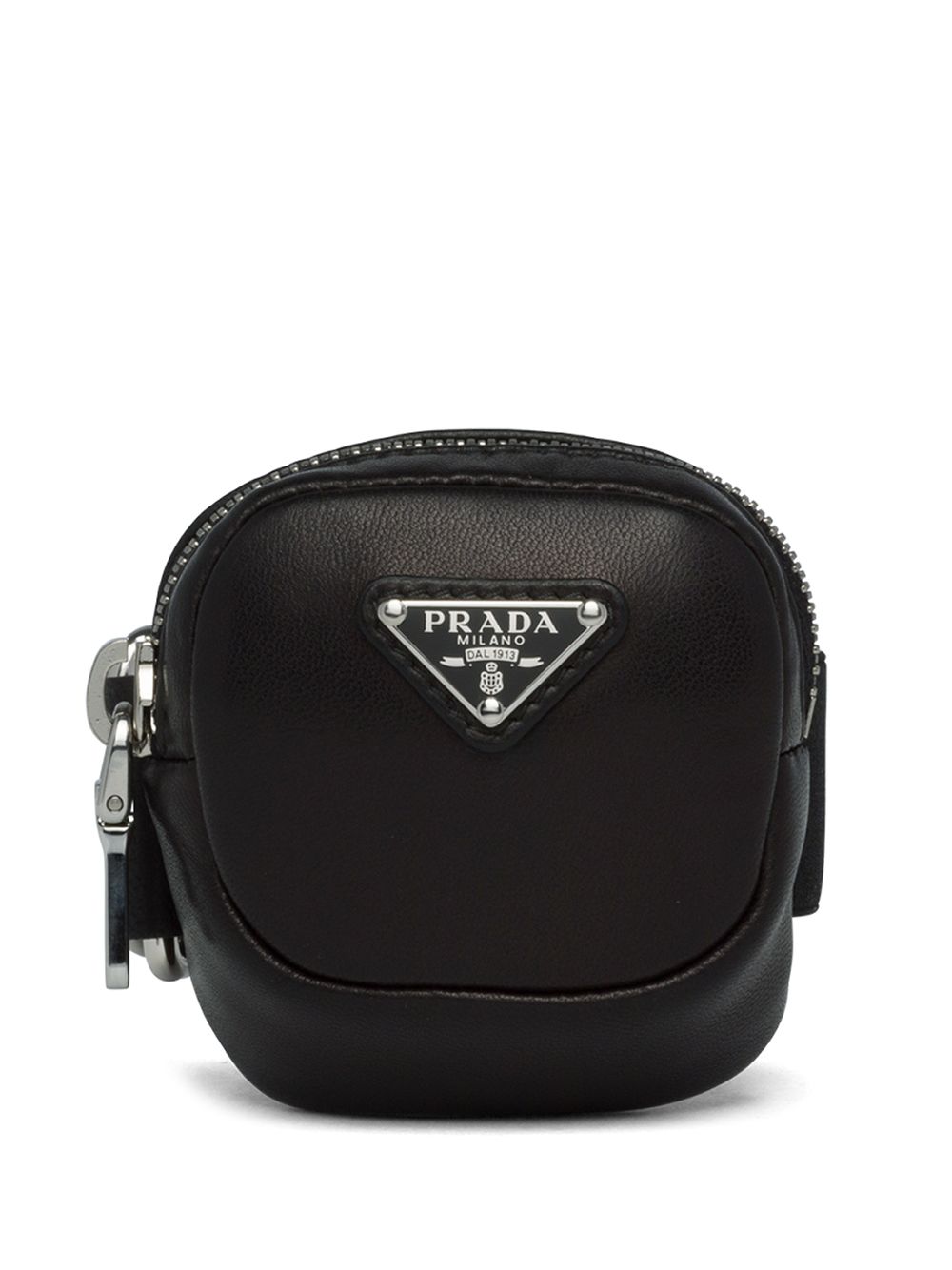 Prada Triangle Logo Mini Pouch in Black