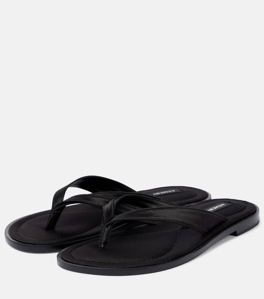 A. Emery Morgan satin thong sandals