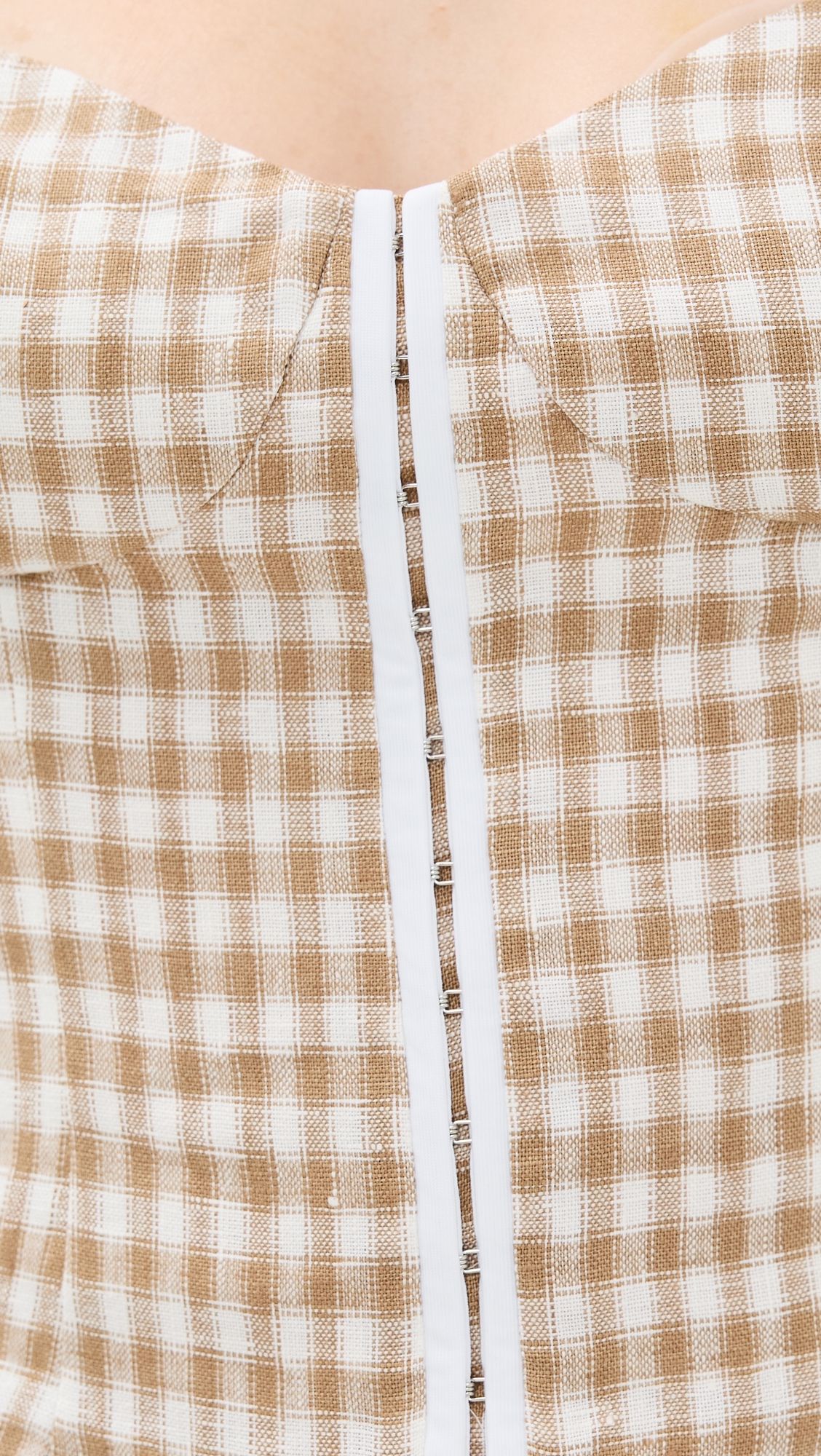 Reformation Christen Linen Top Dunes Check