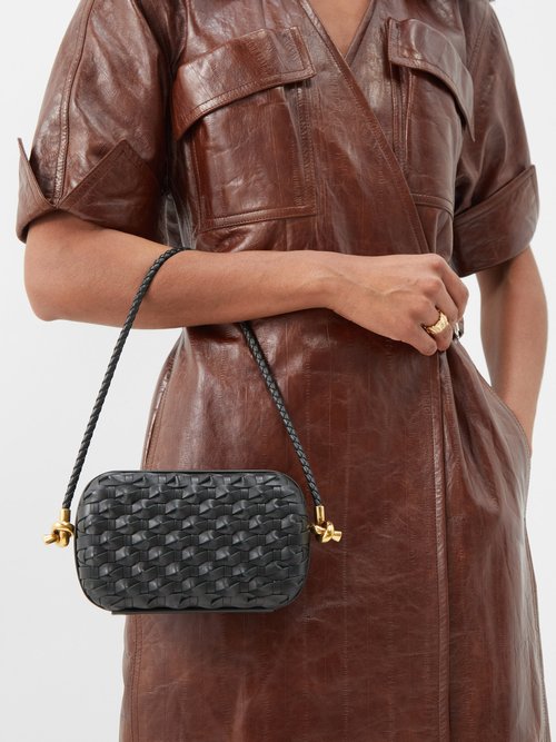 Bottega Veneta Knot Intrecciato Leather Shoulder Bag