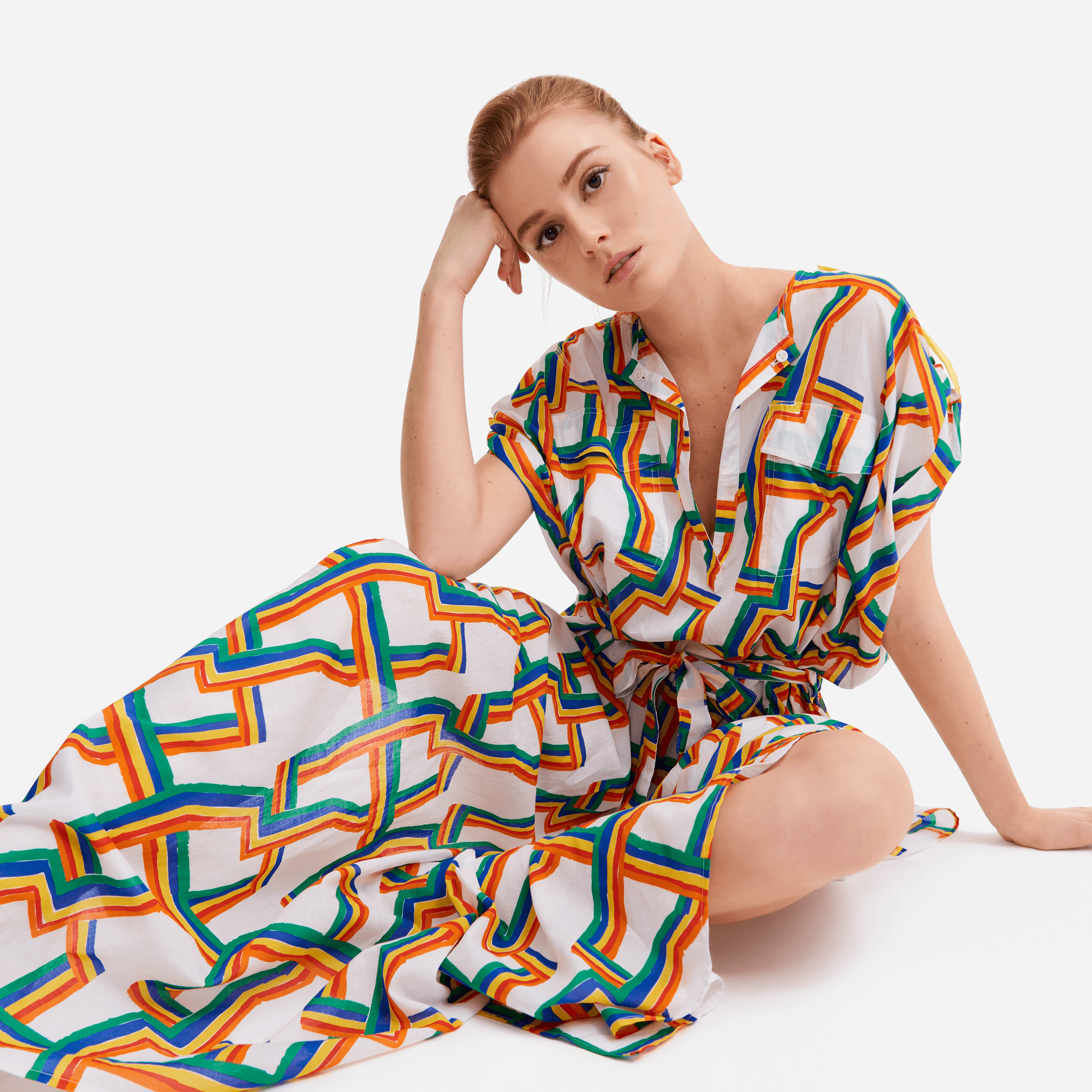 Women Long Cover-up In Cotton Voile Africain - X Jcc+ - Limited Edition - Cover-up - Cibille - White