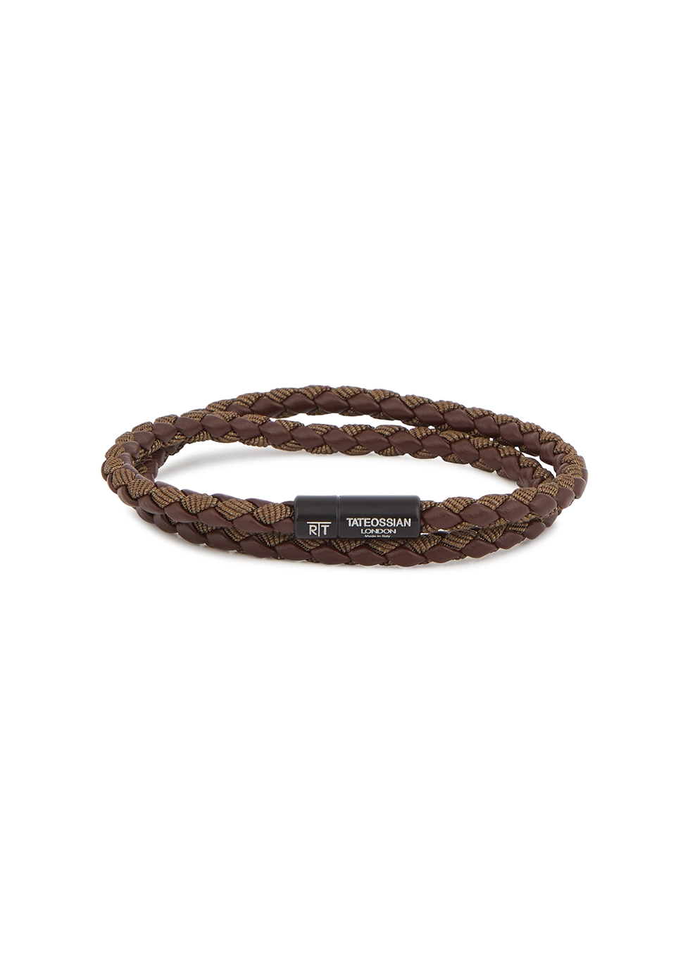 Tateossian Double Wrap Woven Leather Bracelet