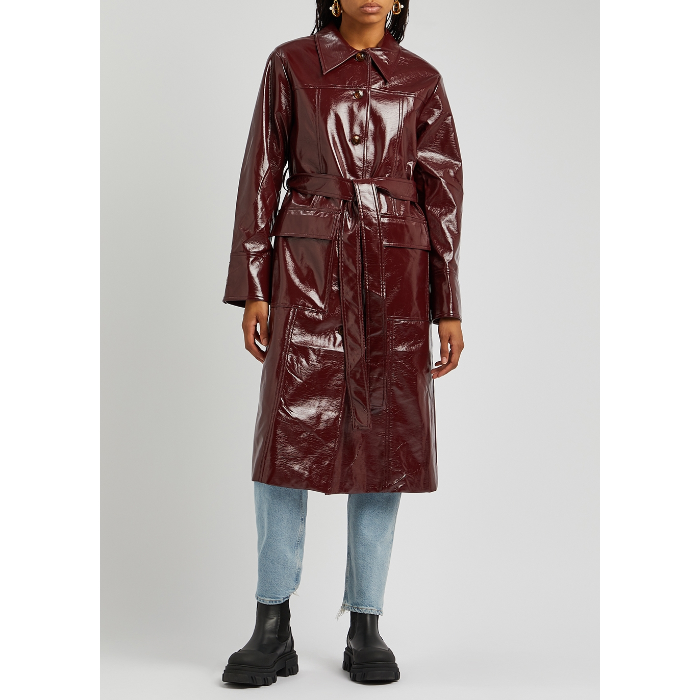 Vinyl trench coat Louis Vuitton Burgundy size 38 FR in Vinyl