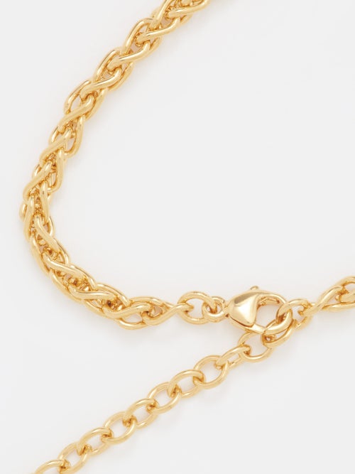 Long wheat chain necklace in metal, Saint Laurent