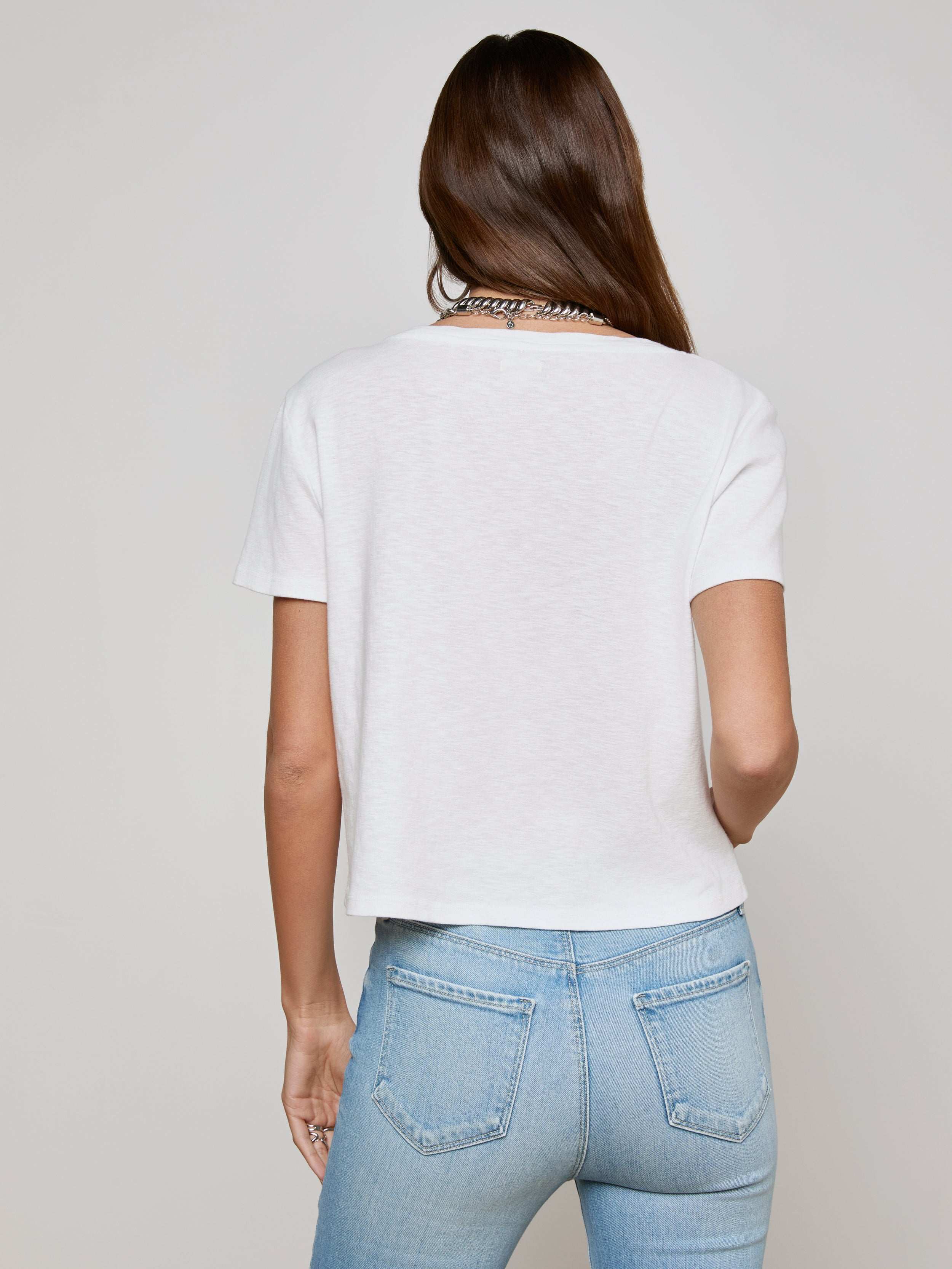 Carly V-Neck T-Shirt In White