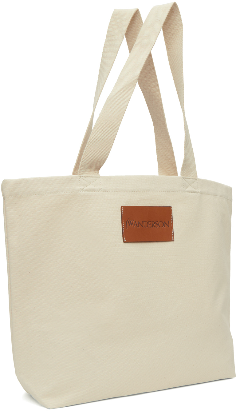 JW Anderson Bad Apple-print Canvas Tote Bag in White