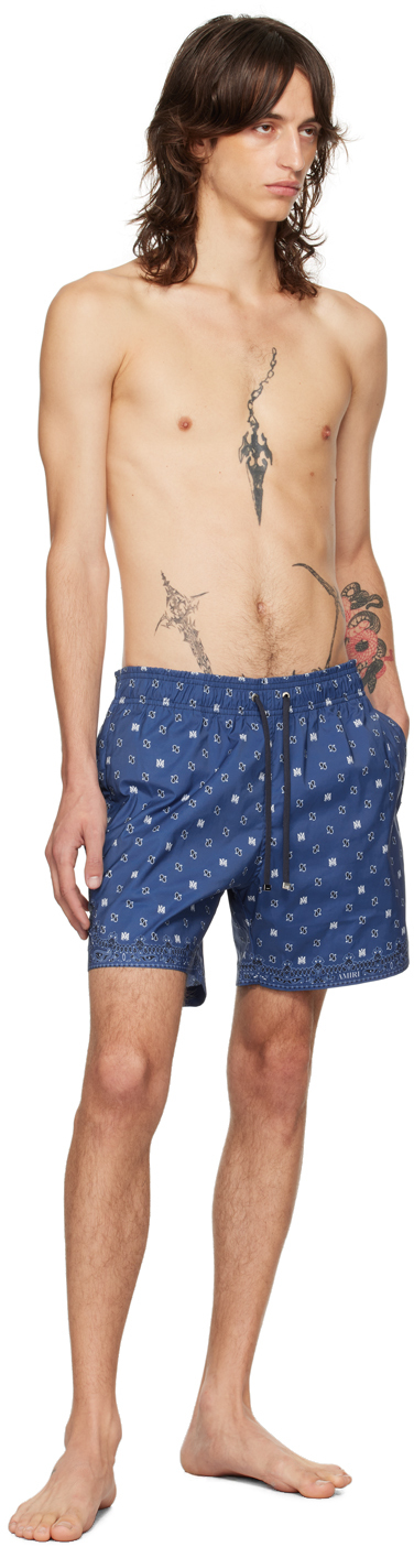 AMIRI Blue MA Paisley Swim Shorts