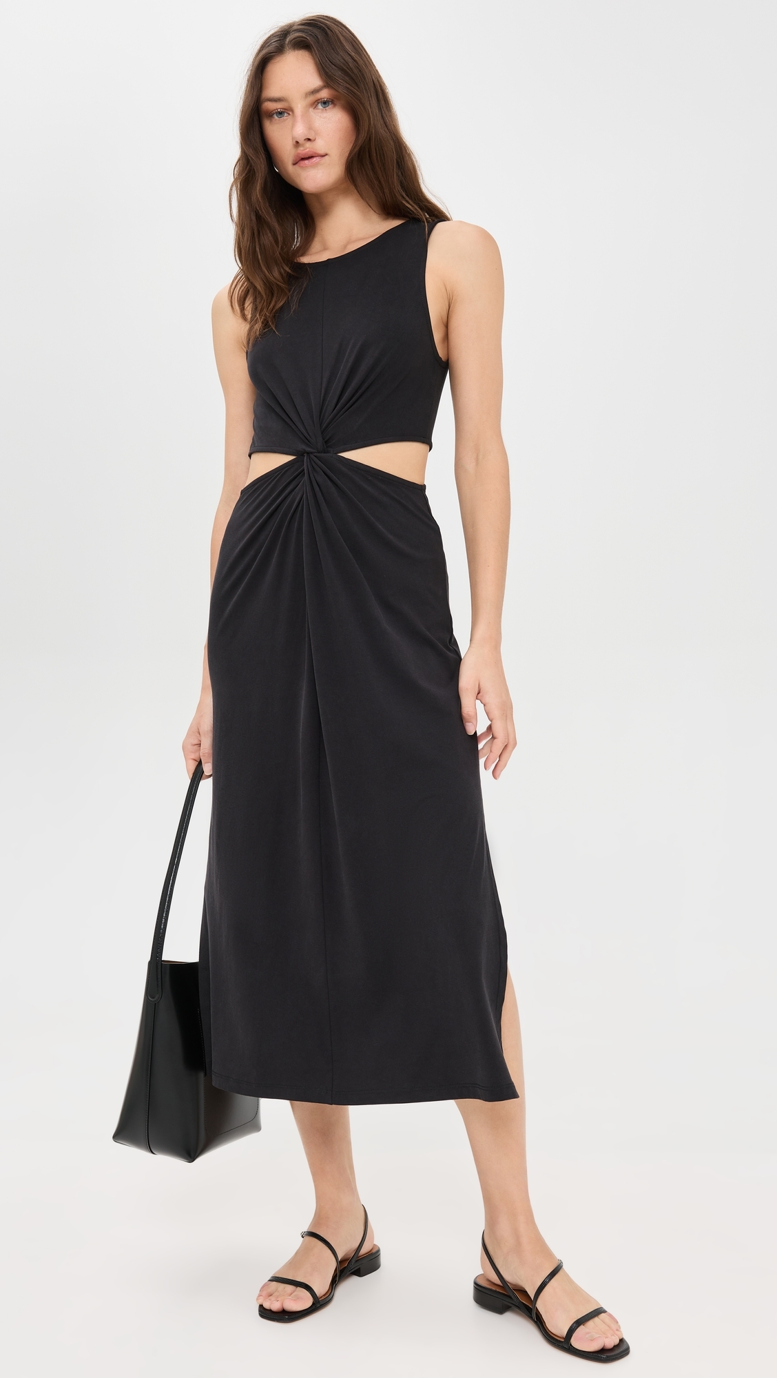 Around The World Front Twist Dress Black