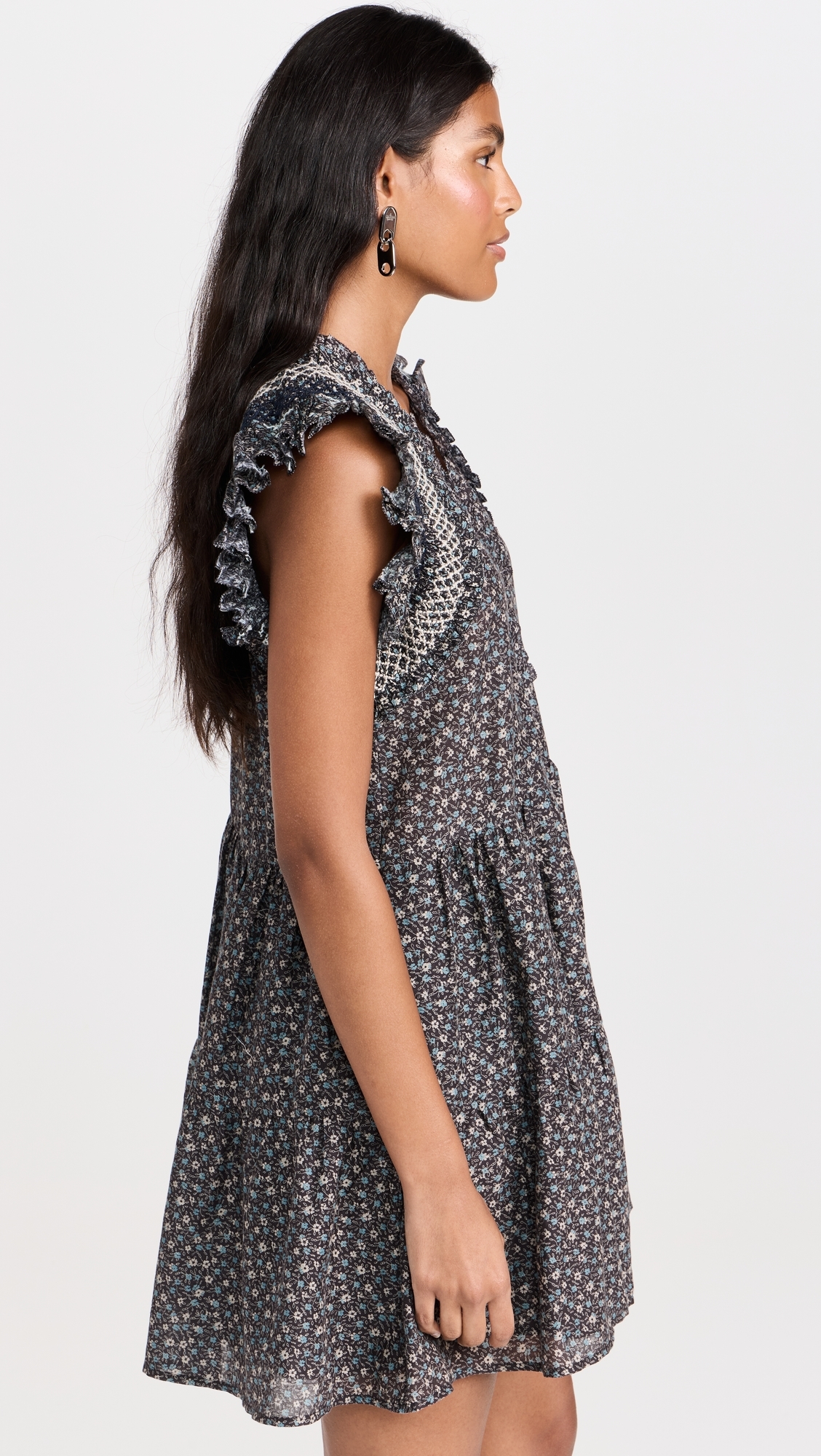 Maia Floral Print Flutter Sleeve Tunic Dress Multi 