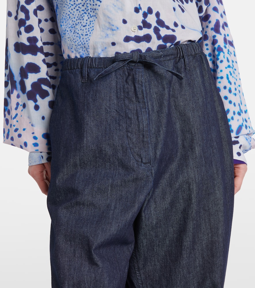 Denim straight pants