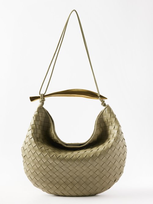 Sardine metal-handle Intrecciato-leather bag | Bottega Veneta