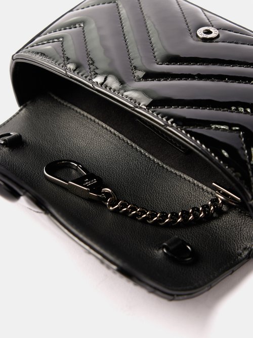 GG Marmont patent super mini bag in black patent leather