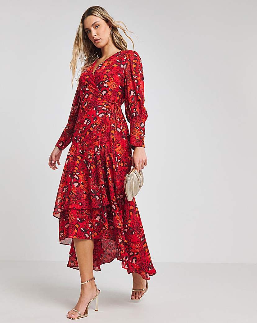 Joanna Hope Printed Wrap Midi Dress