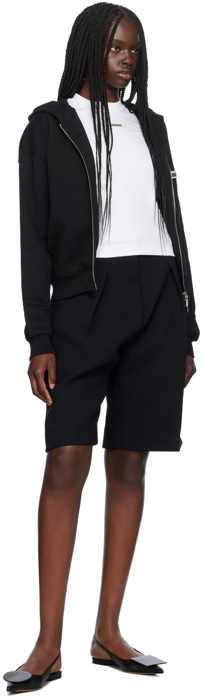 JACQUEMUS Black La Casa 'Le hoodie Gros Grain zippé' Hoodie
