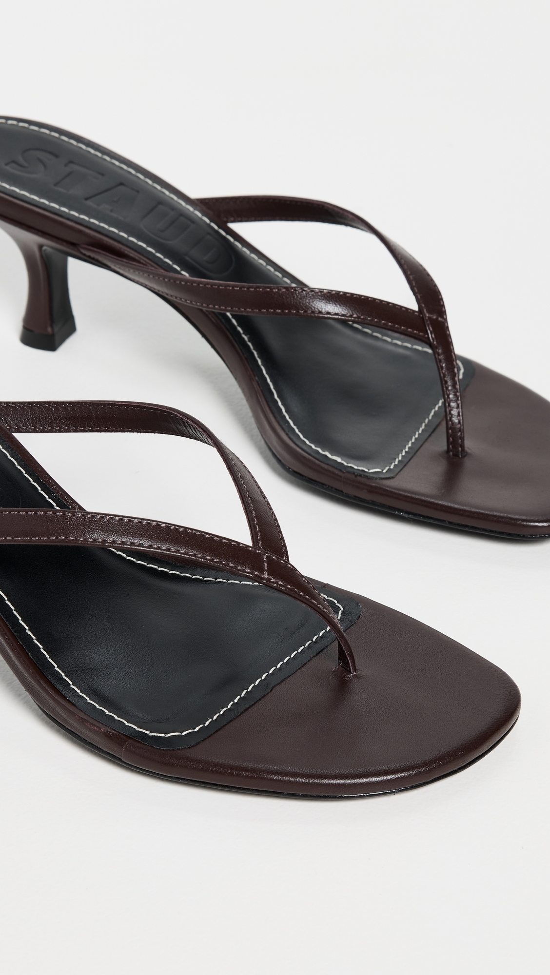 Freja Thong Kitten Heel Sandals Espresso