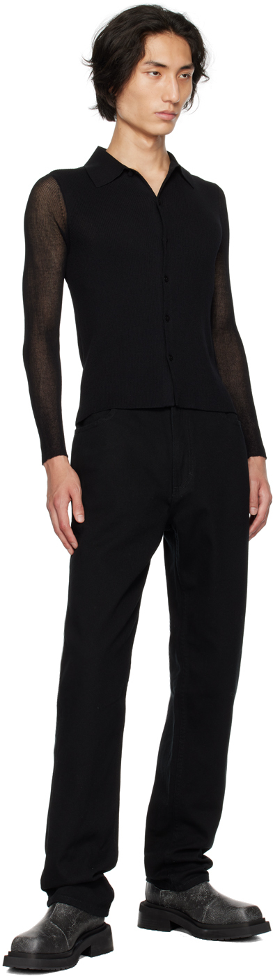 Black Straight Fit Denim Jeans