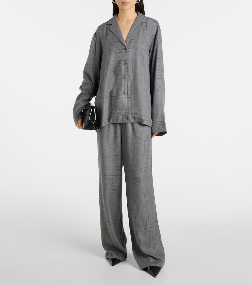 Monogram flannel pajama pants