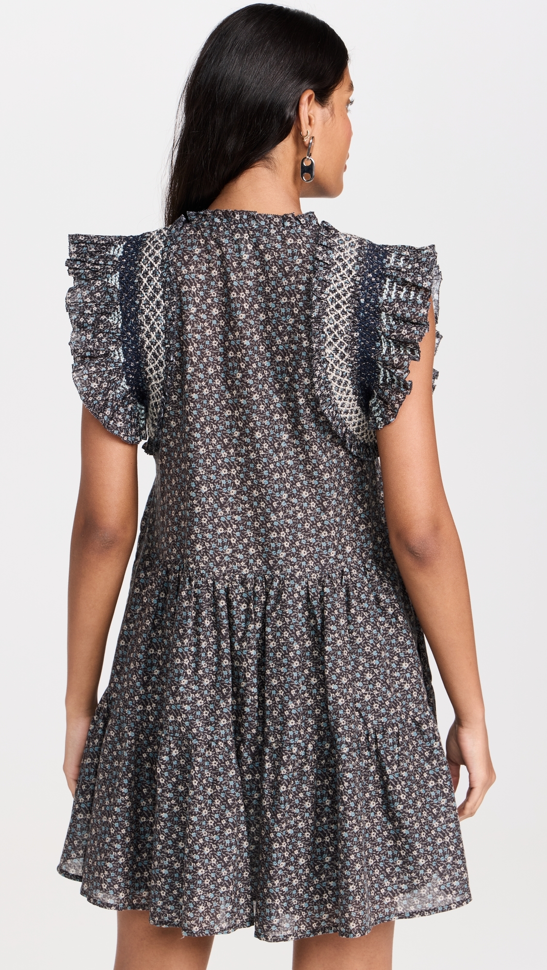 Maia Floral Print Flutter Sleeve Tunic Dress Multi 