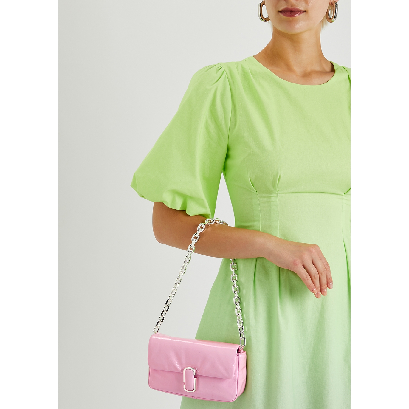 Marc Jacobs Mini Pillow Logo-plaque Leather Shoulder Bag in Pink