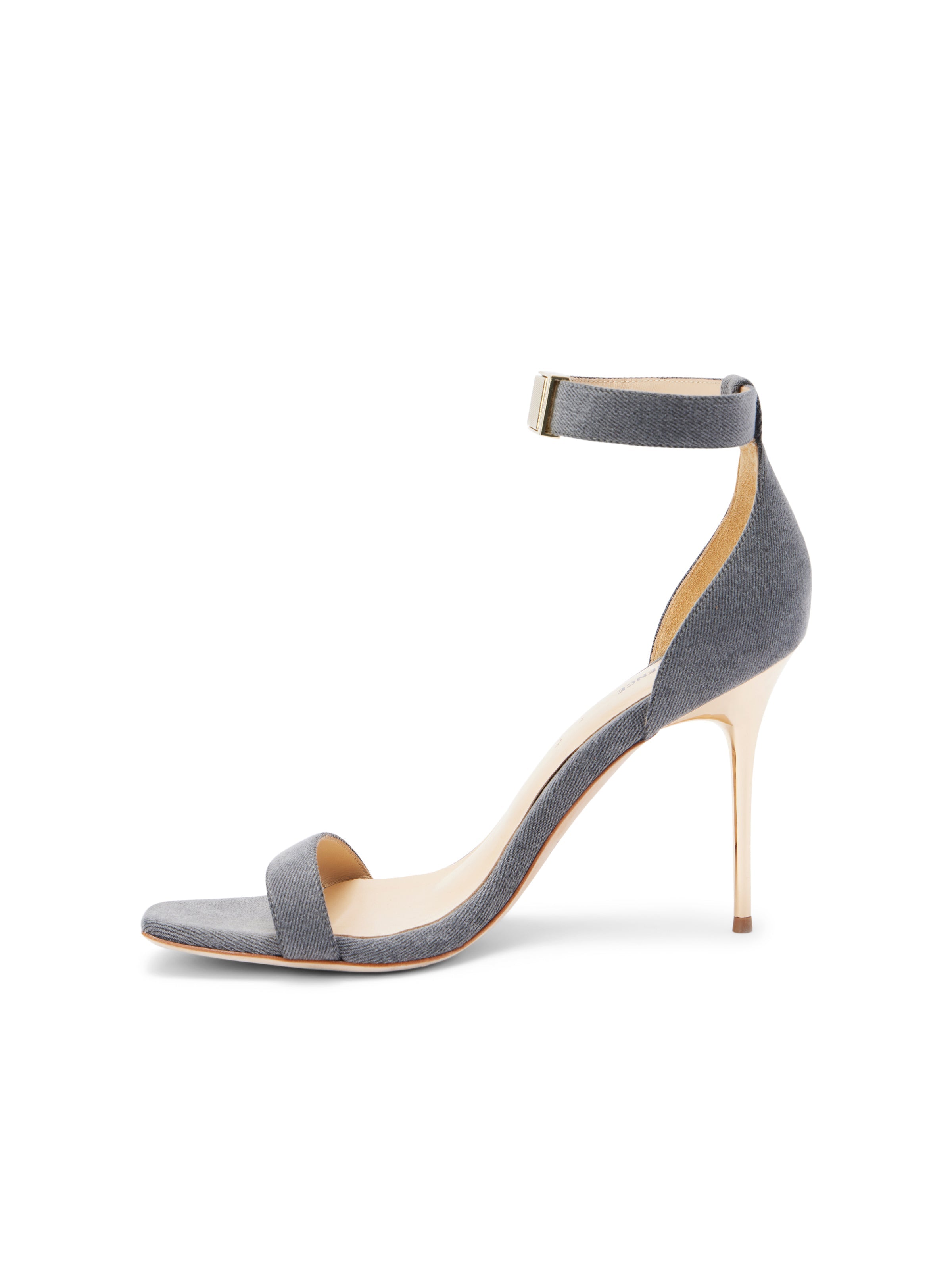 Thea Sandal In Grey Denim