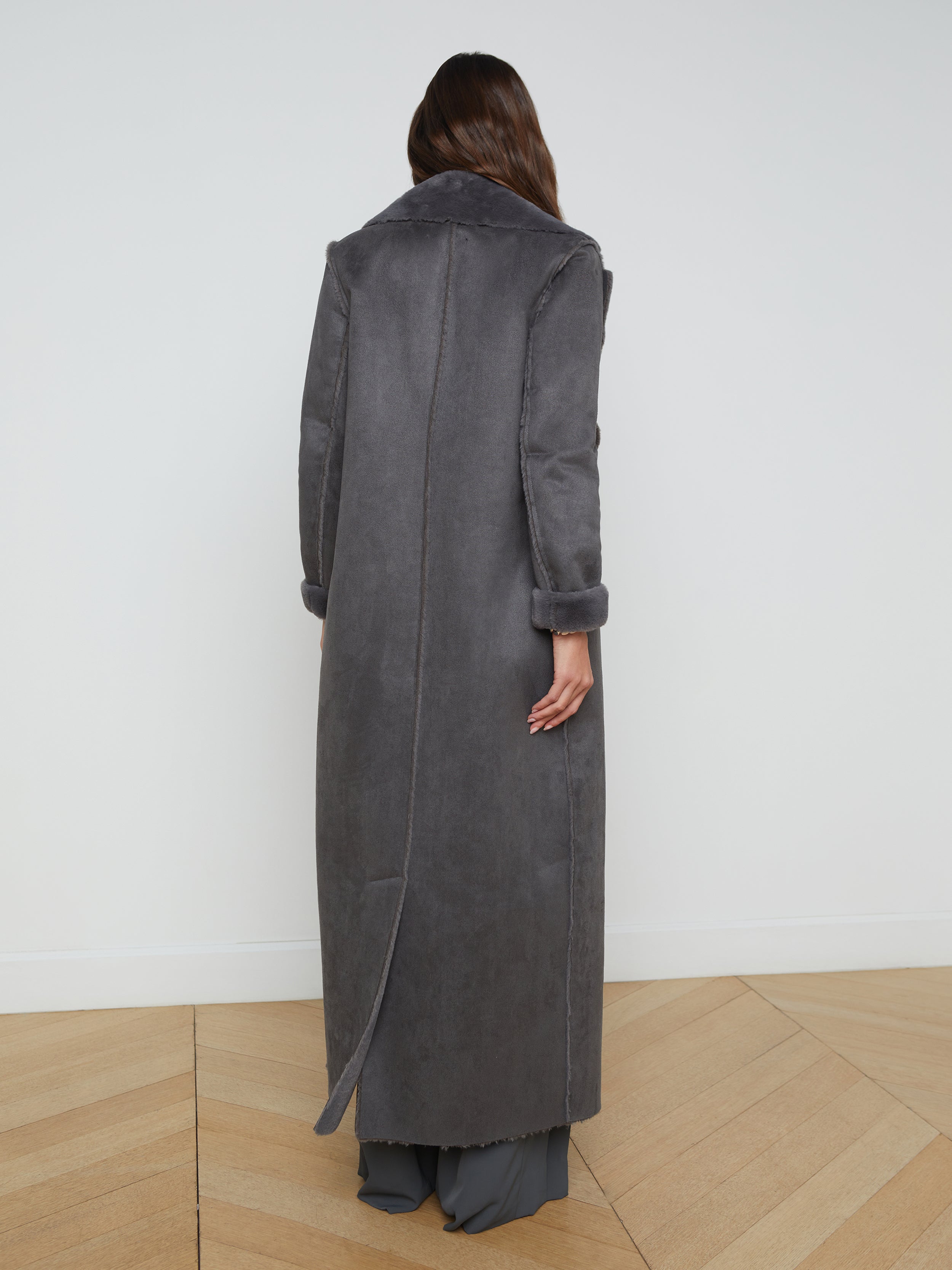 Citron Maxi Coat In Dark Grey