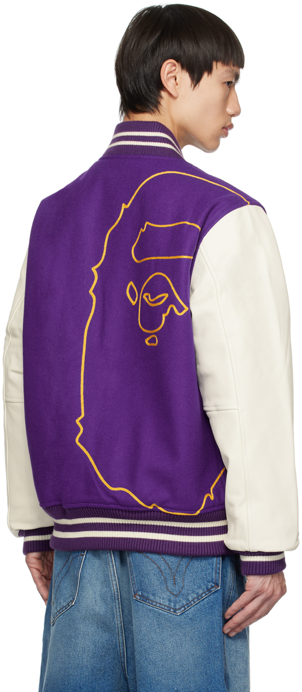 BAPE Giant Ape Head Varsity Jacket Purple