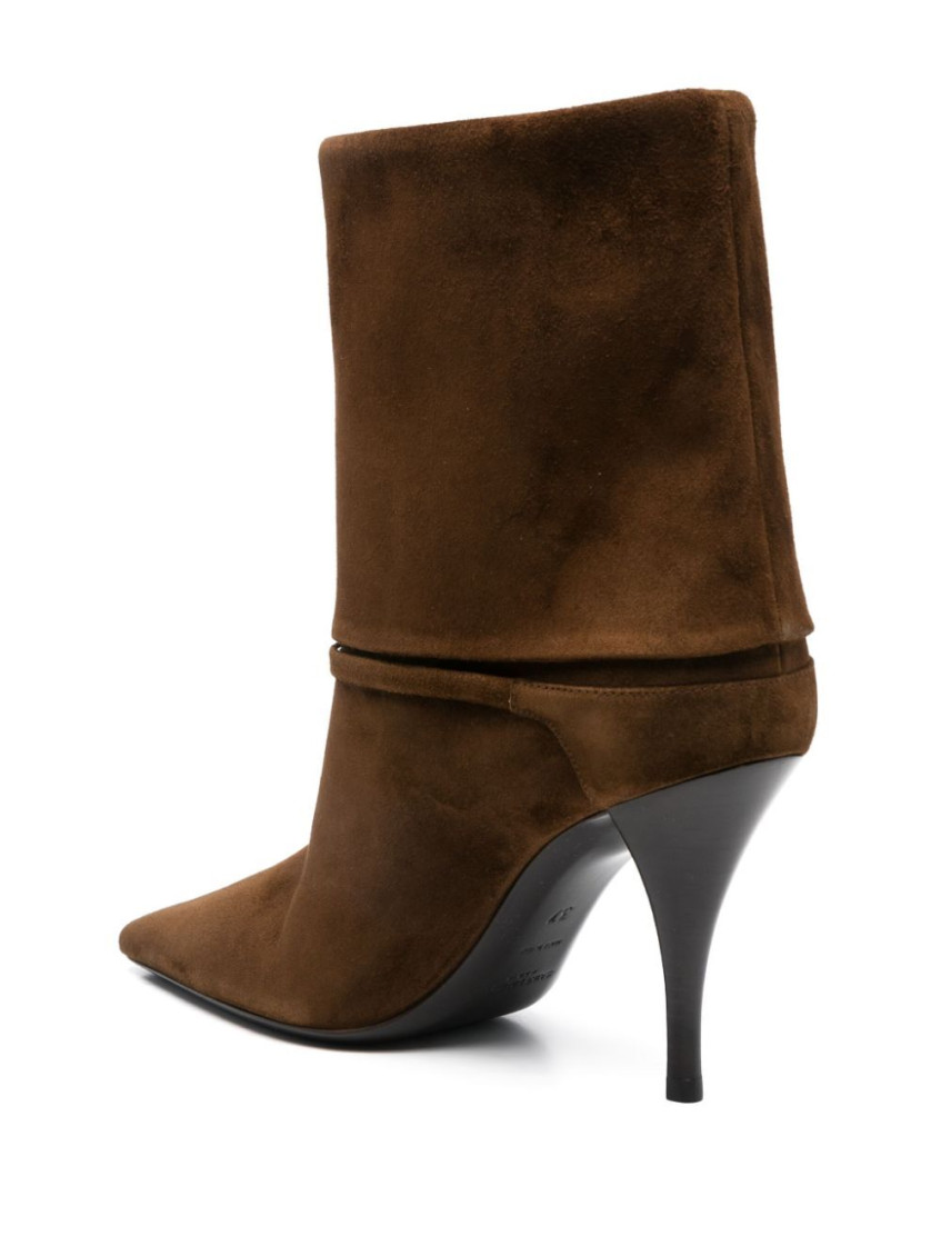 Brown Suede Logo Boots