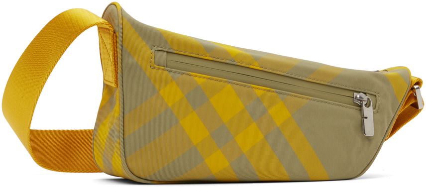 Shield Checked Crossbody Bag in Yellow - Burberry